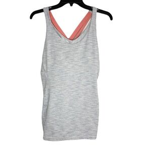 Lululemon Stash N Run Tank Gray and Coral Size 12 Athletic